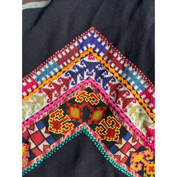 Tanvi Kedia Floral Sleeveless Embroidered‎ Multicolor Midi Dress Black Size 2 - Picture 10 of 13